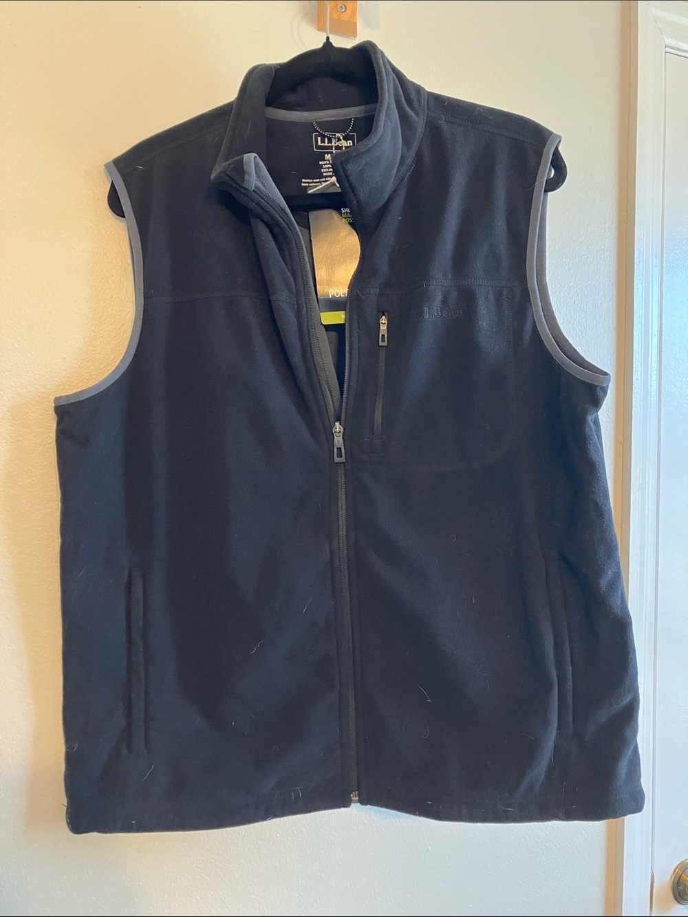 NWT L.L. BEAN MENS Black Windtec POLARTEC FLEECE VEST Medium